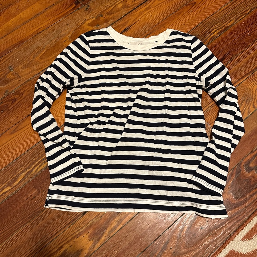 LOFT  Striped Long Sleeve Tee